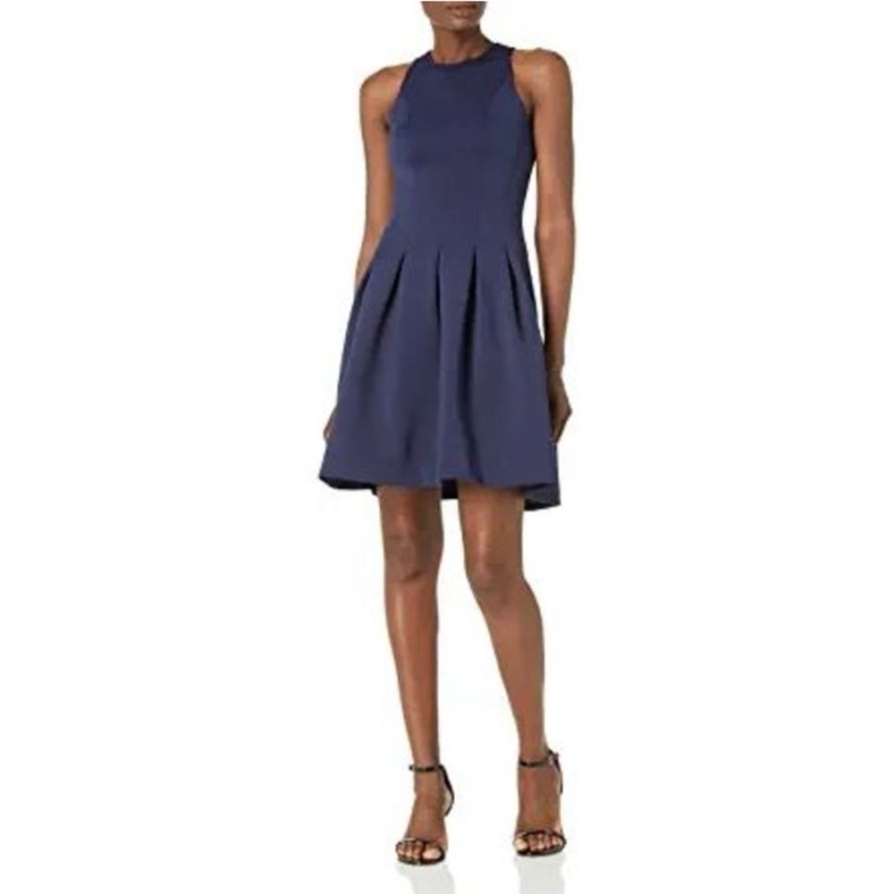 Lark & Ro | Sleeveless Pleated Fit & Flare
Scuba Knit Dress, Size 2 NWT